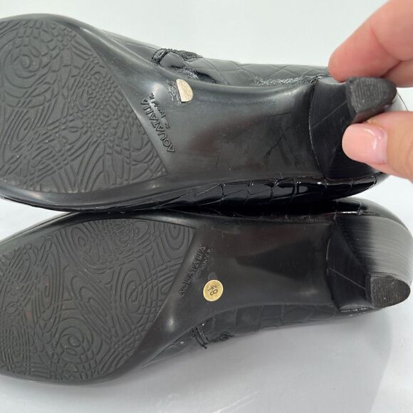 Aquatallia Women's Ankle Pump Pointy  Toe Size 8.5 Waterproof Black Croc Leather - Picture 11 of 12